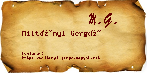 Miltényi Gergő névjegykártya